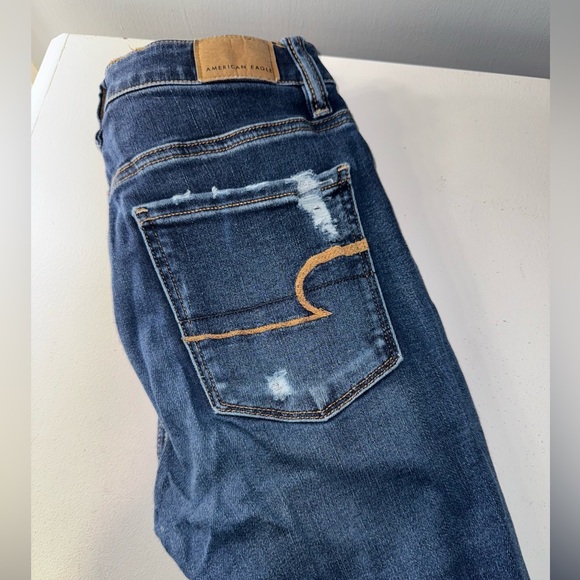 American Eagle Ripped Patch Super Hi-Rise Jegging - Size 2 Regular - Picture 4 of 6